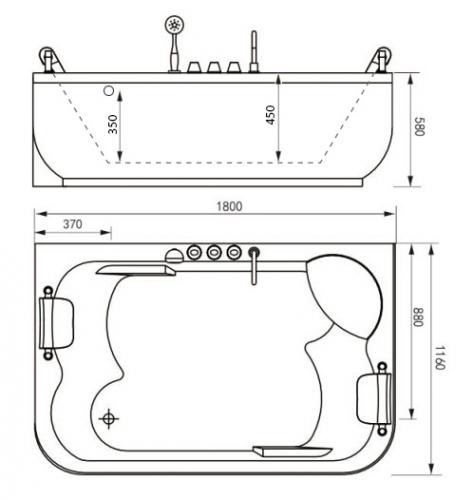 Акриловая ванна Gemy (G9085 B L) Белый